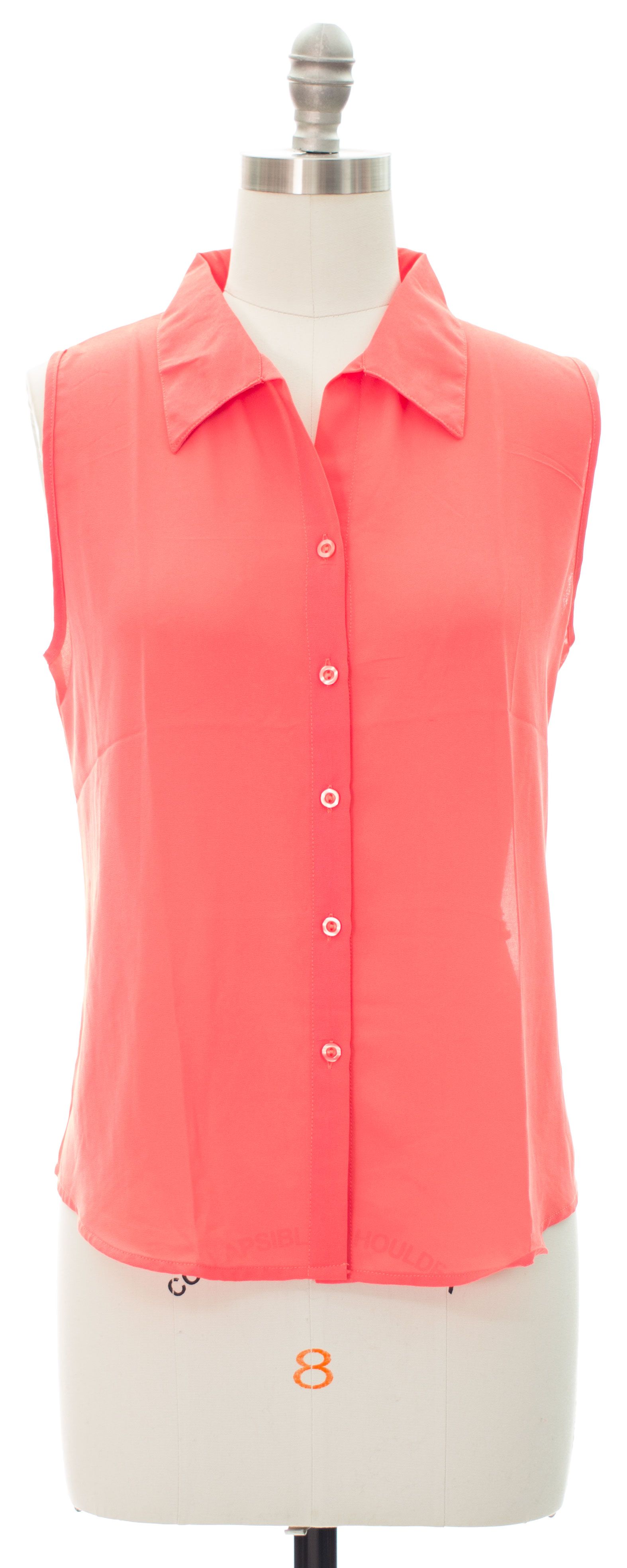 Sleeveless button down blouse clearance
