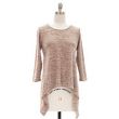 Hacci Sharkbite 3/4 Sleeve Top - Blush
