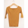 Scallop Wide Neck Sweater - Mustard