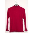 Contrast Mock Neck Ribbed Sweater - Wine