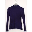 Contrast Mock Neck Ribbed Sweater - Navy