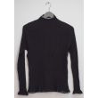 Contrast Mock Neck Ribbed Sweater - Black