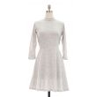 3/4 Sleeve Hacci Flare Dress - Grey