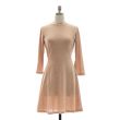 3/4 Sleeve Hacci Flare Dress - Blush