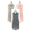 Cowl Neck Hacci Midi Dress - Assorted