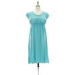 Smock Chest Midi Dress - Blue