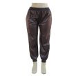 Plus. Faux Leather Joggers - Brown