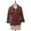 Wide Collar Car Blazer - Brown