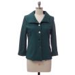 Wide Collar Car Blazer - Hunter Green