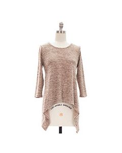 Hacci Sharkbite 3/4 Sleeve Top - Blush
