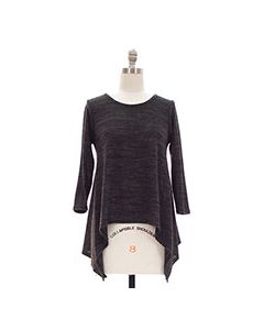 Hacci Sharkbite 3/4 Sleeve Top - Black