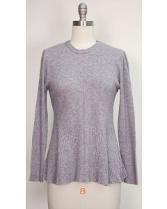 Swing Hem Pullover Sweater - Grey