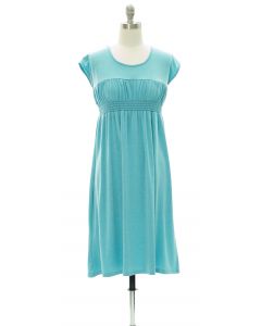 Smock Chest Midi Dress - Blue