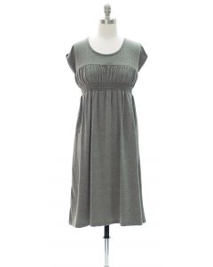 Smock Chest Midi Dress - Black