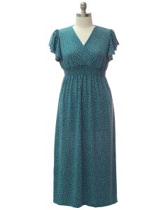 Plus Flutter Sleeve Maxi - Teal