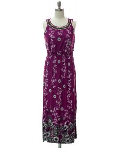 Jewel Neckline Maxi Dress - Purple