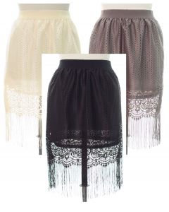 Plus Plus Lace Shell Knee Lengh Skirt - Assorted