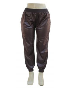 Plus. Faux Leather Joggers - Brown