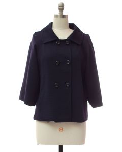 Double Breasted Car Blazer - Navy